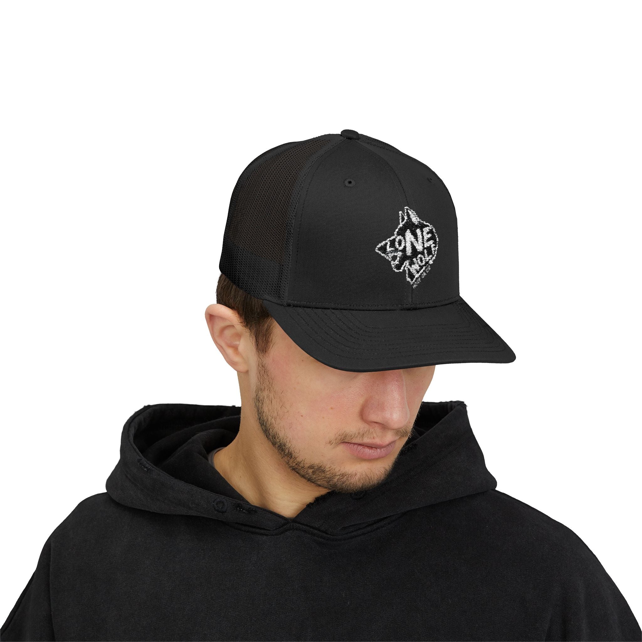 LONE WOLF, HOOP OR DIE Snapback Trucker Cap