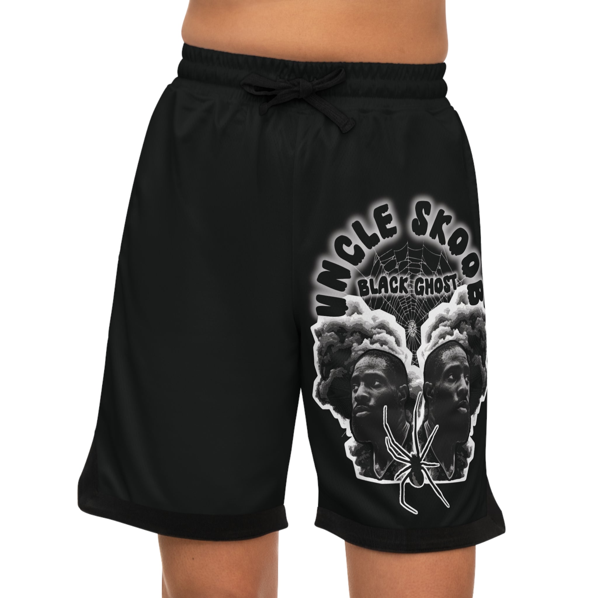 Uncle Skoob Black Ghost - Basketball Shorts