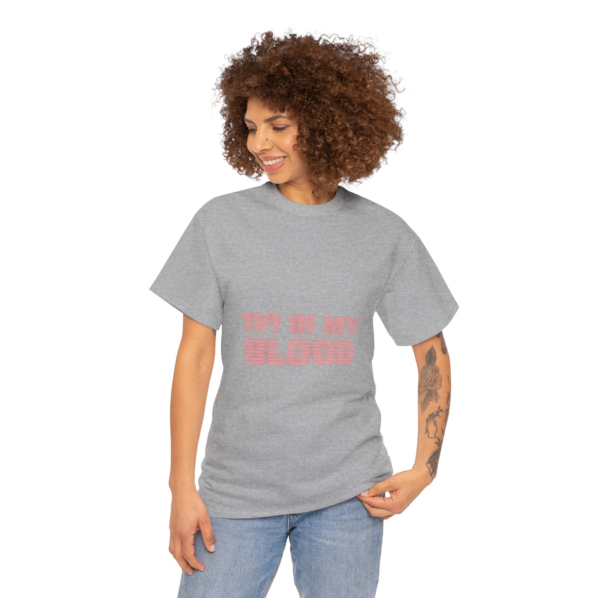 1V1 IN MY BLOOD - Retro Laser T Shirt