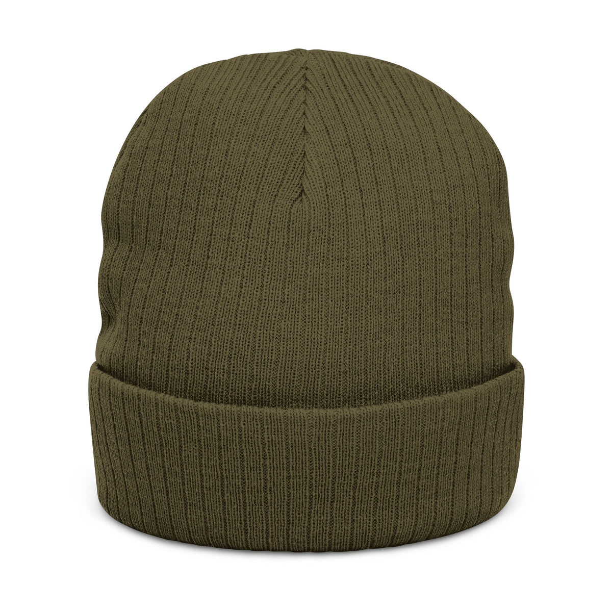 Embroidered Lone Wolf Hoops Ribbed Knit Beanie