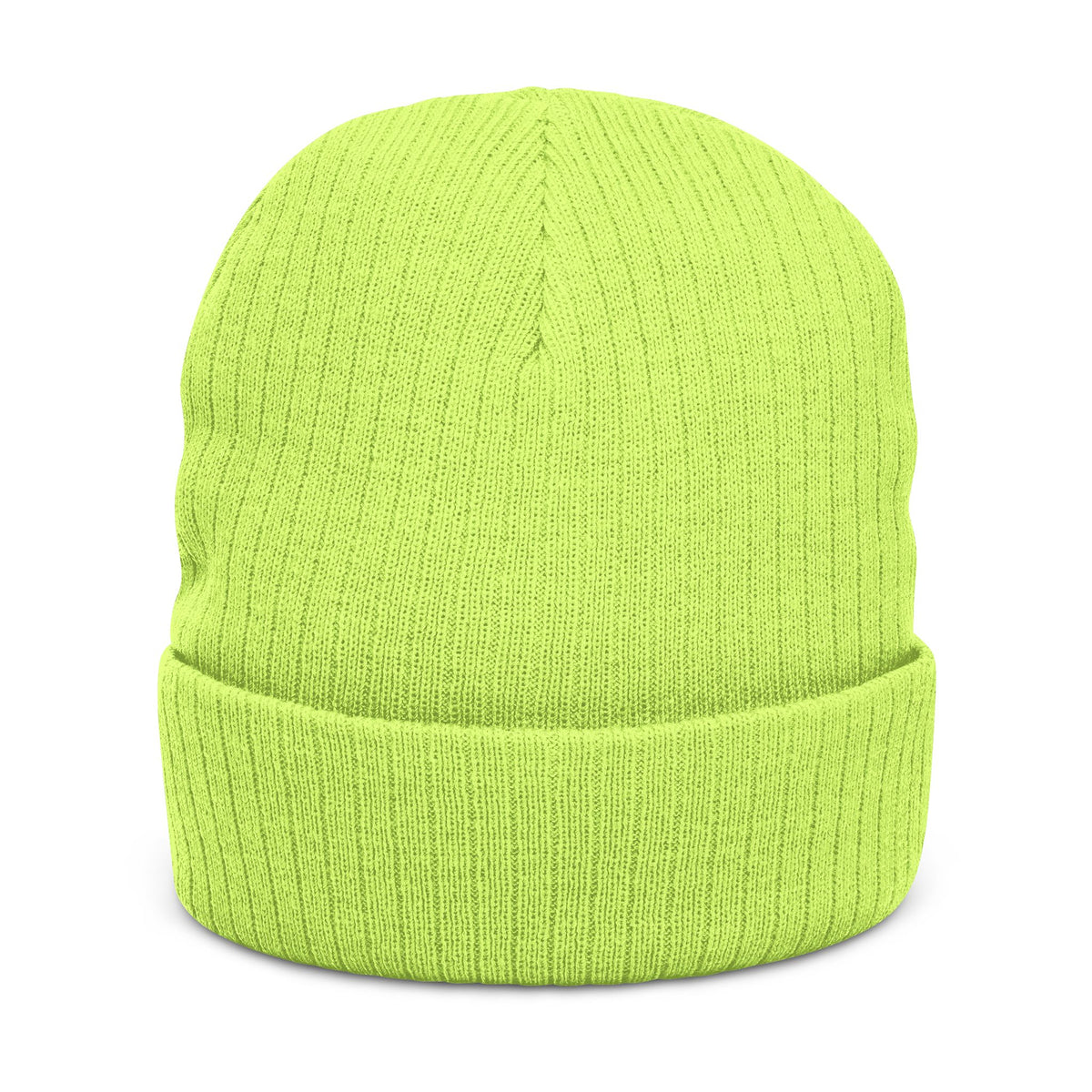 Embroidered Lone Wolf Hoops Ribbed Knit Beanie
