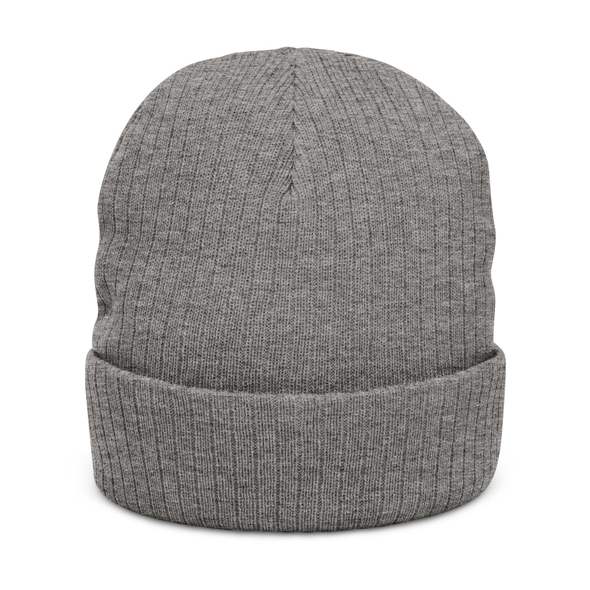Embroidered Lone Wolf Hoops Ribbed Knit Beanie
