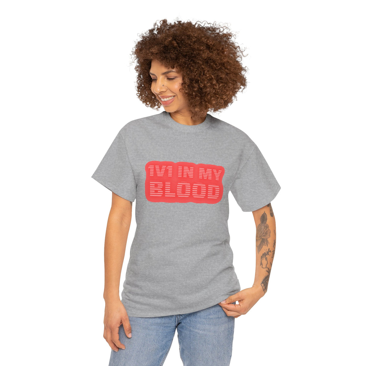 1V1 IN MY BLOOD - Retro Laser T Shirt